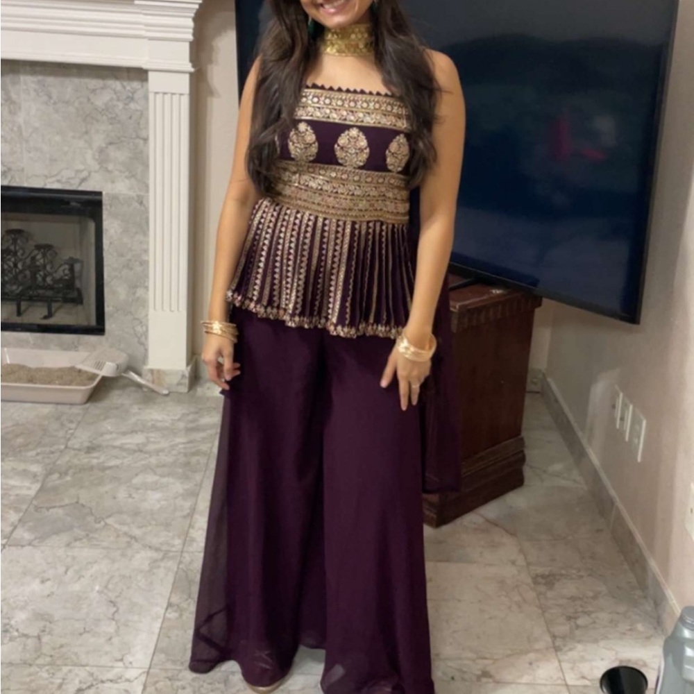 Beautiful multicolor, maroon Plazo Indian outfit